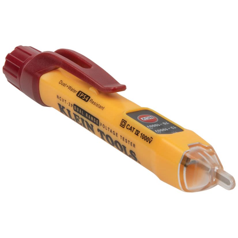 Klein NCVT2P Dual Range Non-Contact Voltage Tester, 70 to 1000 V AC/12 to 1000 V AC Max Measurable
